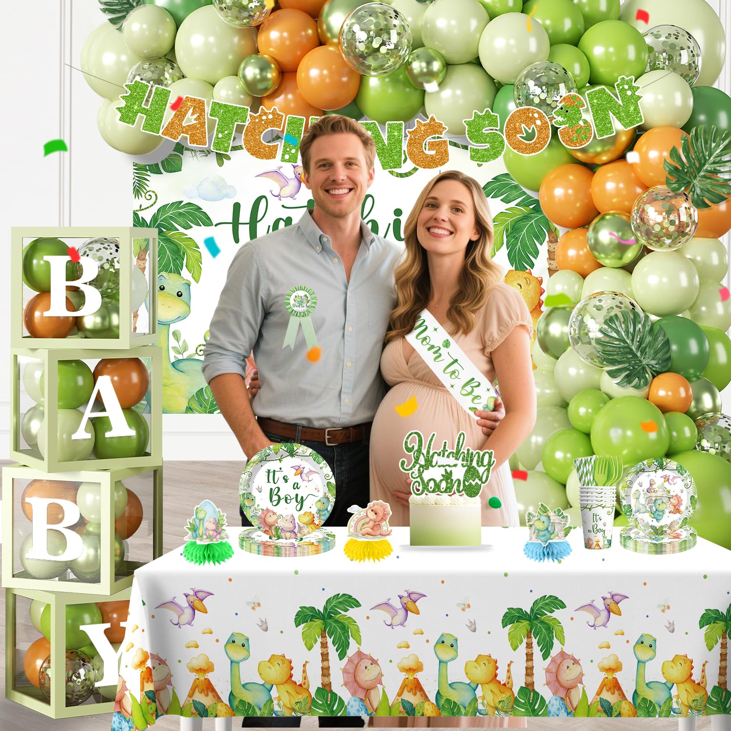 cocomigo dinosaur baby shower plates its a boy 9 inch for festive serving