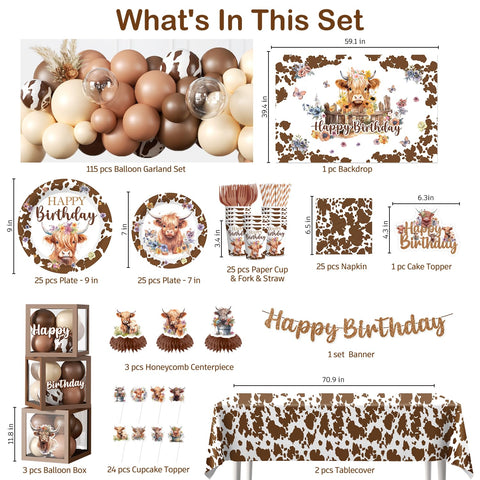 Cocomigo honeycomb centerpieces brighten the table with charming cow accents.