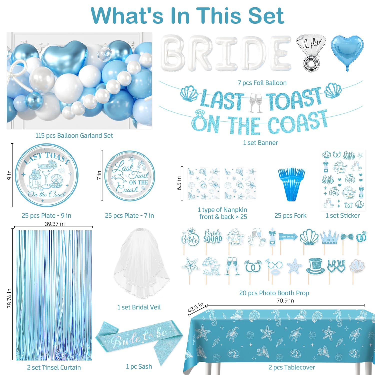 Cocomigo last toast on the coast sash adds chic coordinating detail.