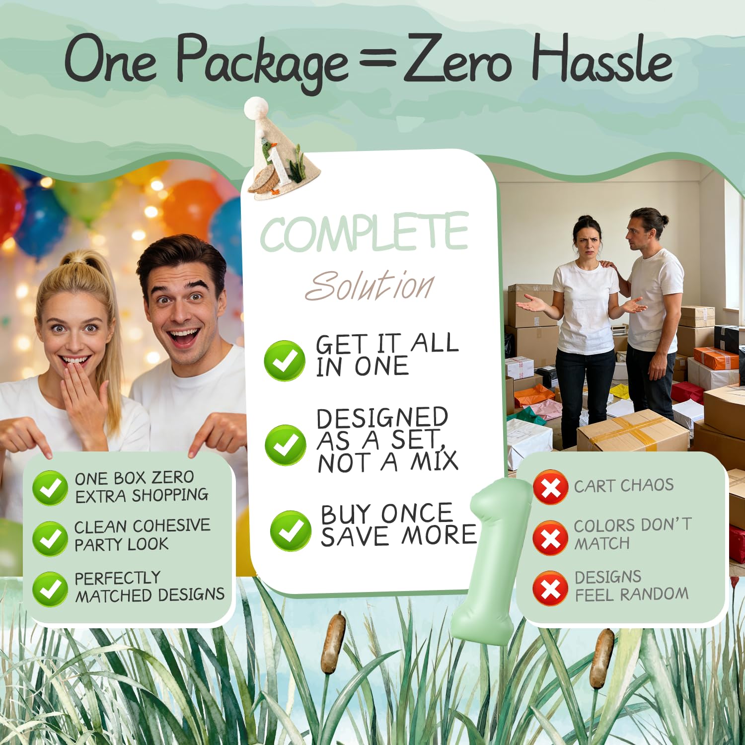 Cocomigo Lucky Ducks banner enhances the festive welcome at the party.