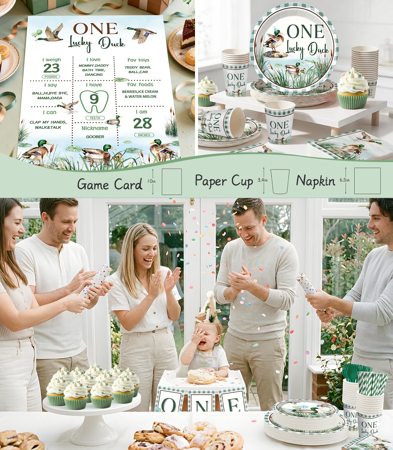 Cocomigo Lucky Ducks napkins add themed flair and quick cleanup.