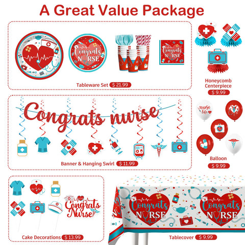 Cocomigo nurse graduation plates with bold nurse-themed design for serving