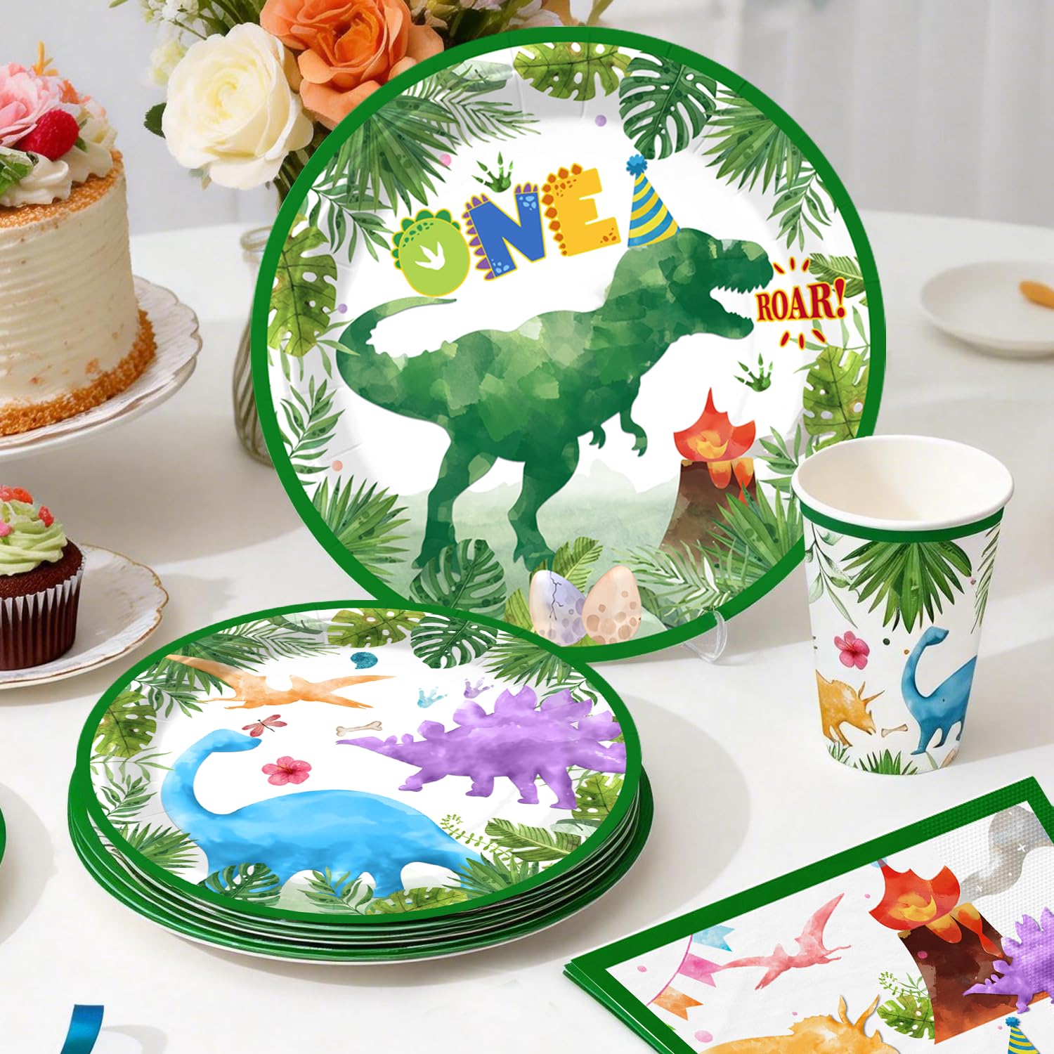 Cocomigo One a Saurus 7-inch plates for safe, mess-free serving