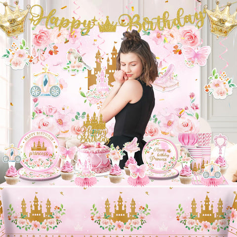 Cocomigo princess birthday banner adds festive wall decor