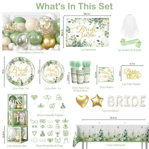 Cocomigo bride-to-be cake topper on sage backdrop for photos