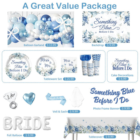 Cocomigo Something Blue banner and backdrop set the stage for photo moments