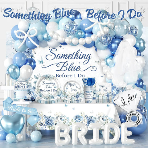 Cocomigo Something Blue plates for sturdy serving at 25-person showers