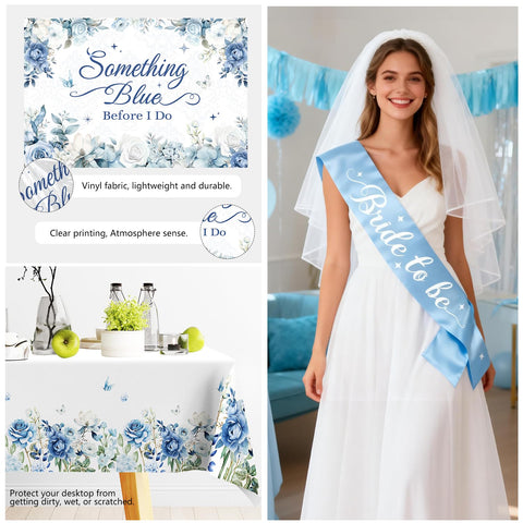 Cocomigo Something Blue veil and sash add bridal flair to photos