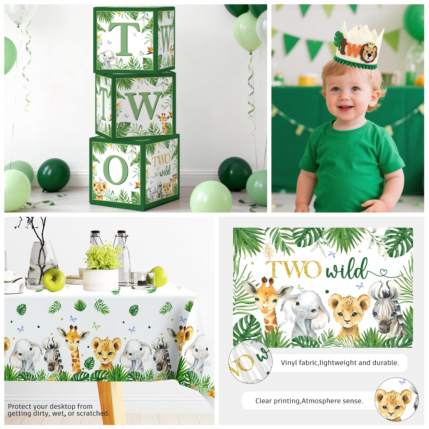 cocomigo Two Wild tablecloth ties the safari theme together