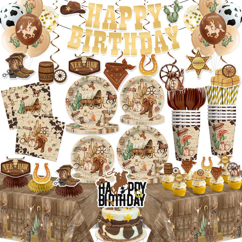 Cocomigo Western banner decor sets the ranch-inspired party mood