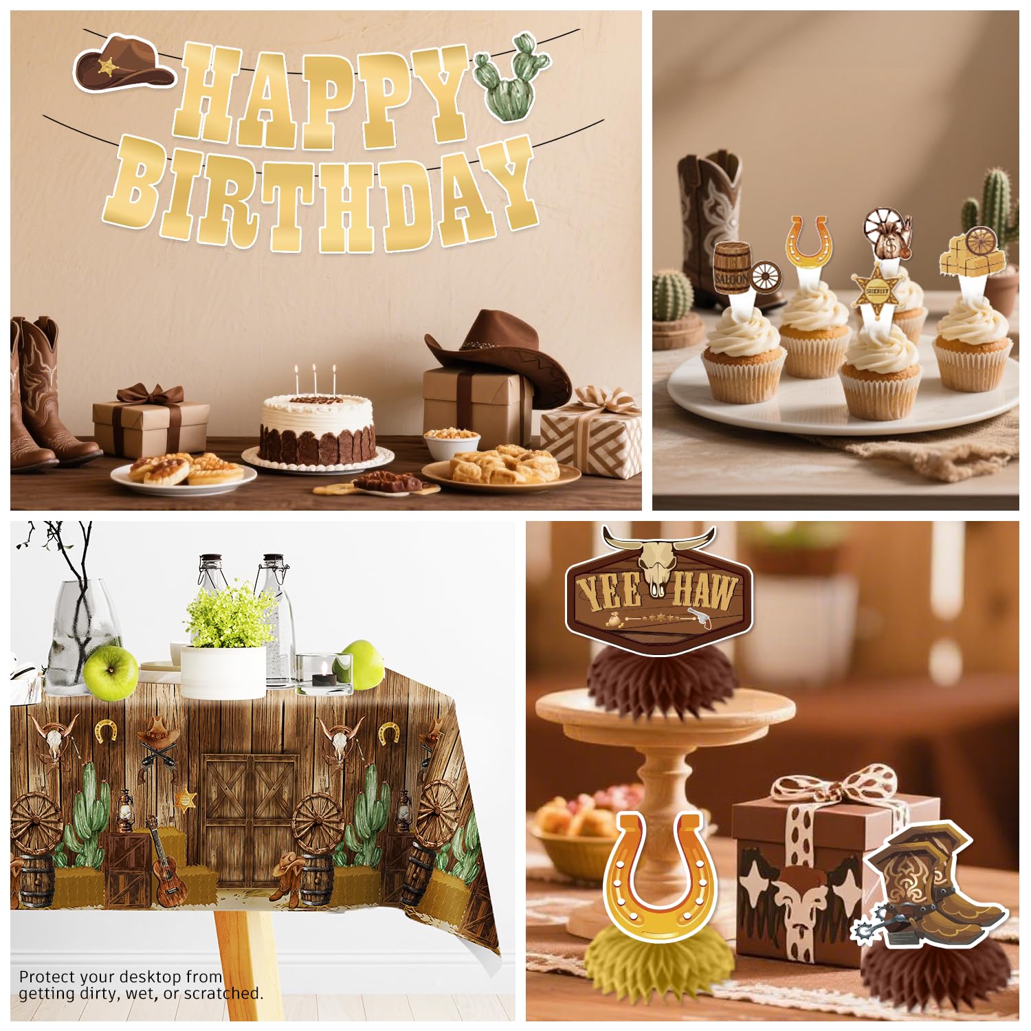 Cocomigo Western cake topper adds themed charm to the cake