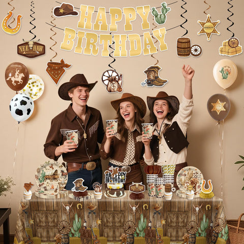 Cocomigo Western tablecloths protect surfaces during celebrations