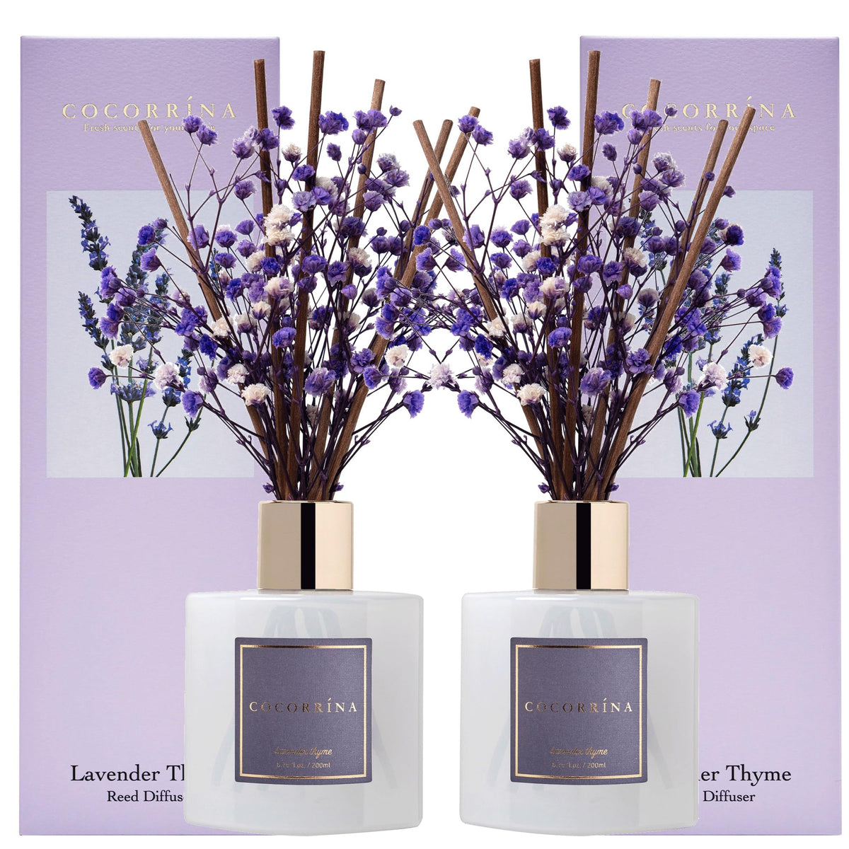 COCORRÍNA babies-breath diffuser with lavender thyme for calming home fragrance