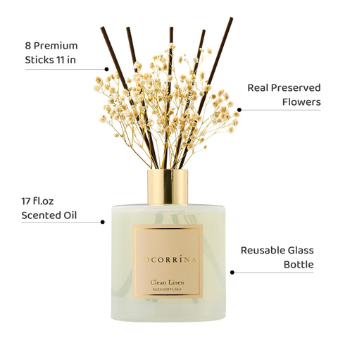 COCORRÍNA eight-sticks diffuser setup highlights balanced aroma distribution.