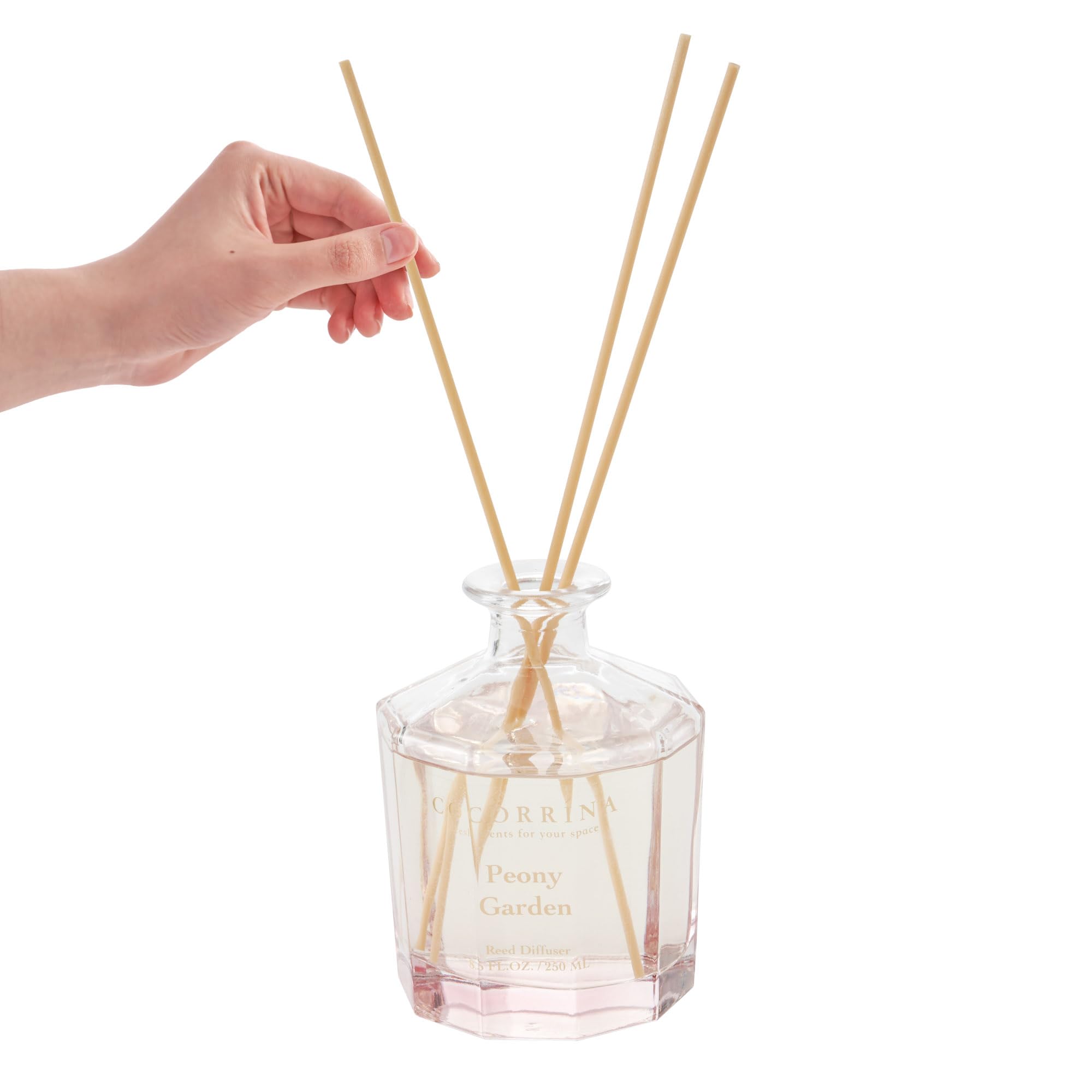 COCORRÍNA Peony Garden preserved flowers elevate the diffuser's decor appeal