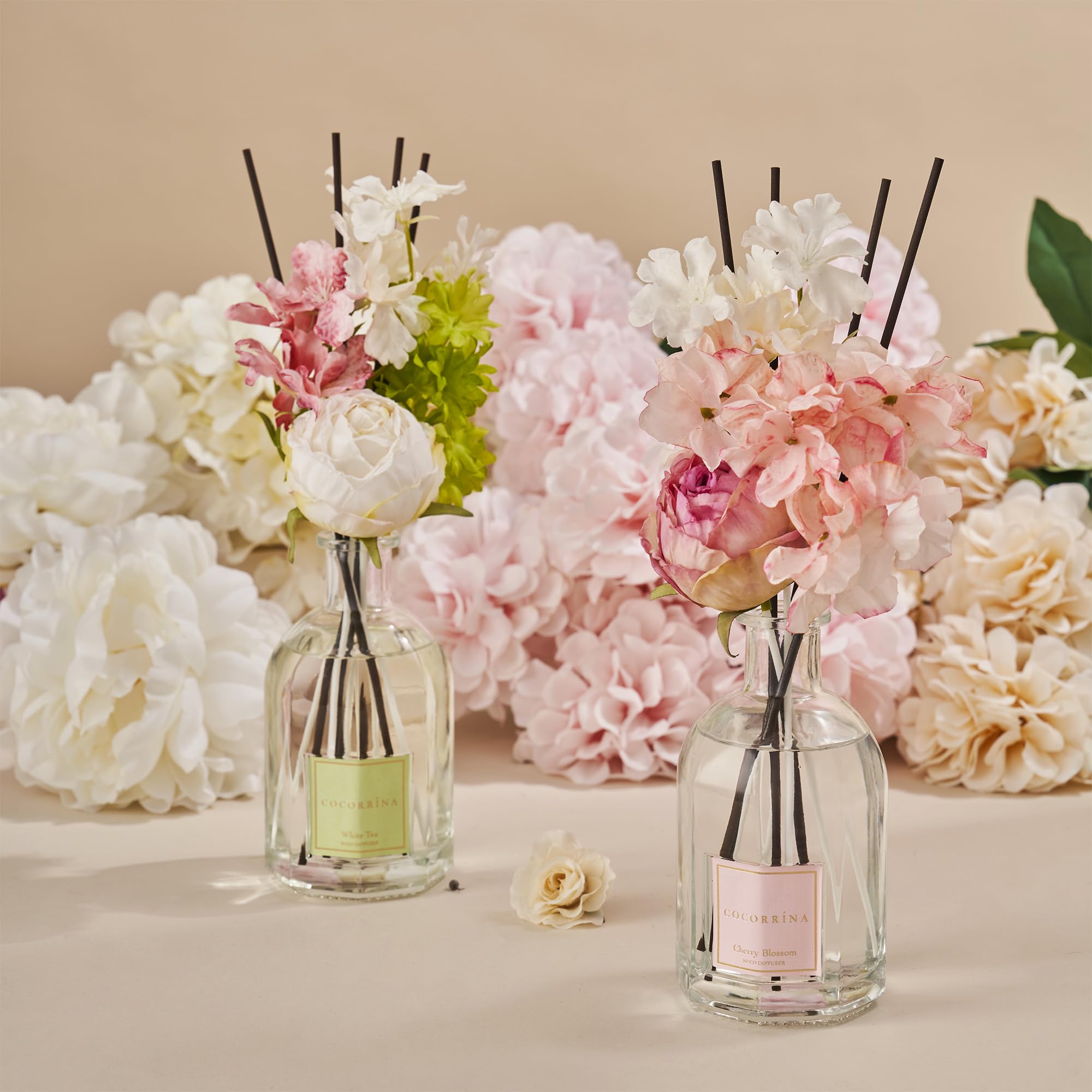 COCORRÍNA preserved flowers diffuser elevates decor with natural elegance for stylish ambience.