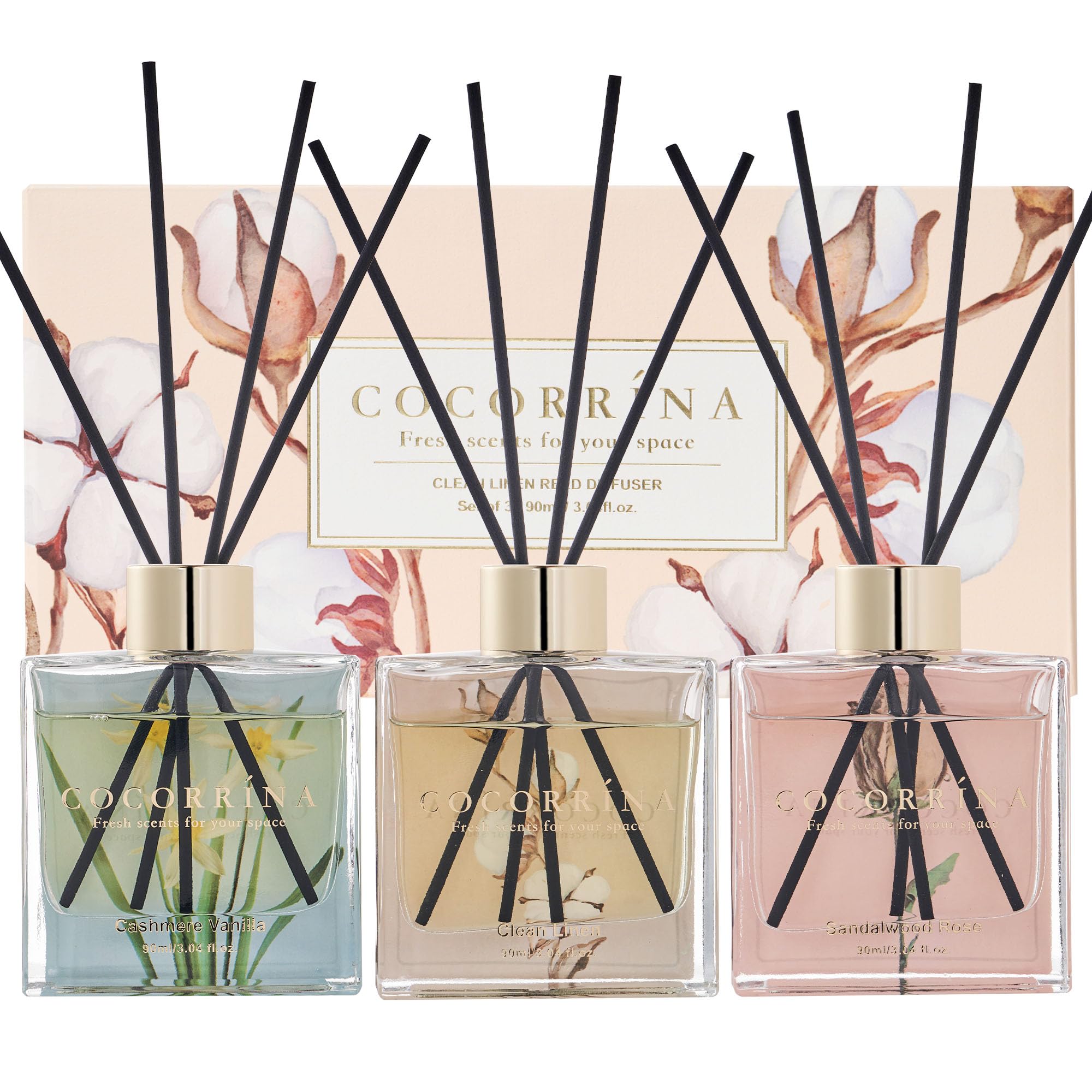 COCORRÍNA Cashmere Vanilla bottle diffuser for long-lasting warmth in living spaces