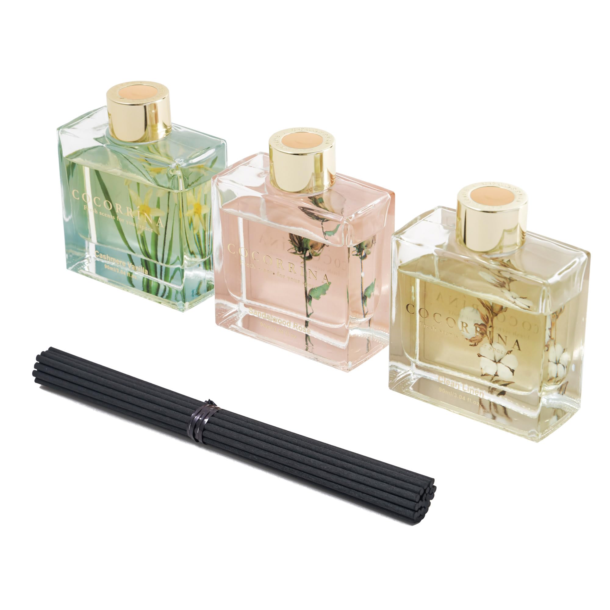 COCORRÍNA Clean Linen bottle diffuser creates a fresh home atmosphere