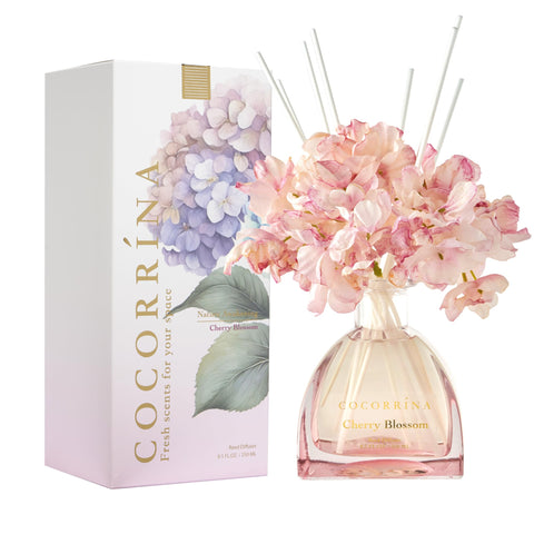 COCORRÍNA reed diffuser with eight sticks for steady fragrance.