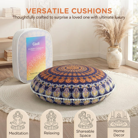 Codi yellow boho decor pillow adds bright ambiance.