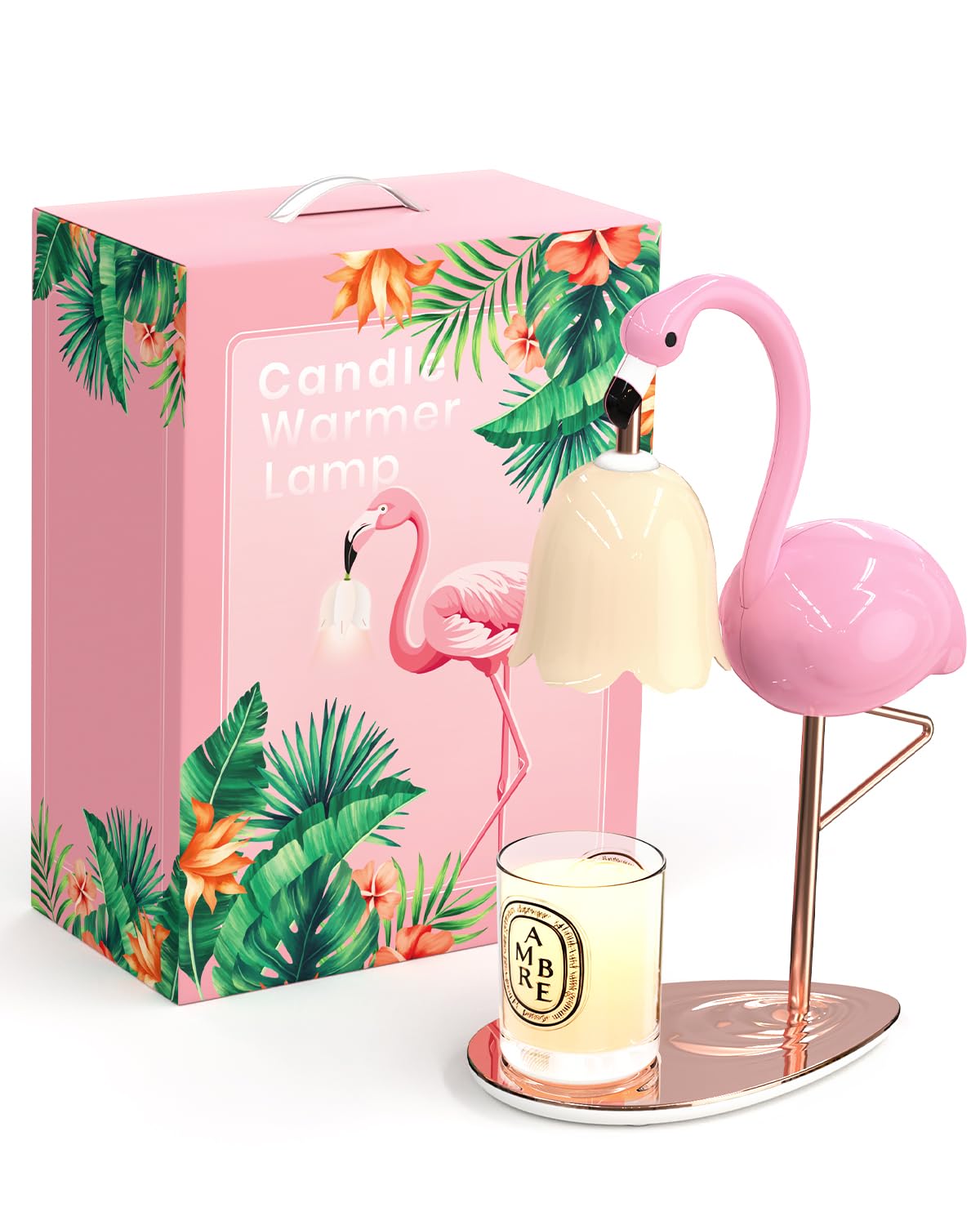 Codogoy Flamingo candle warmer front view adds cozy ambiance and safe fragrance diffusion