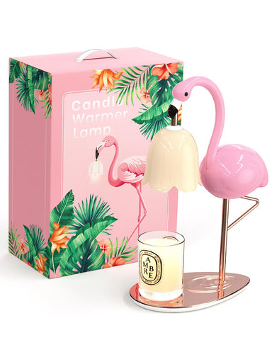 Codogoy Flamingo candle warmer front view adds cozy ambiance and safe fragrance diffusion