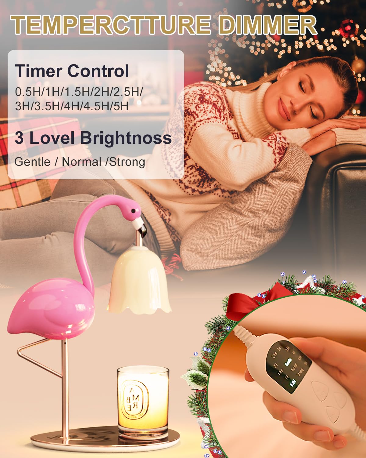 Codogoy Flamingo warmer halogen heat element provides even melt without flame