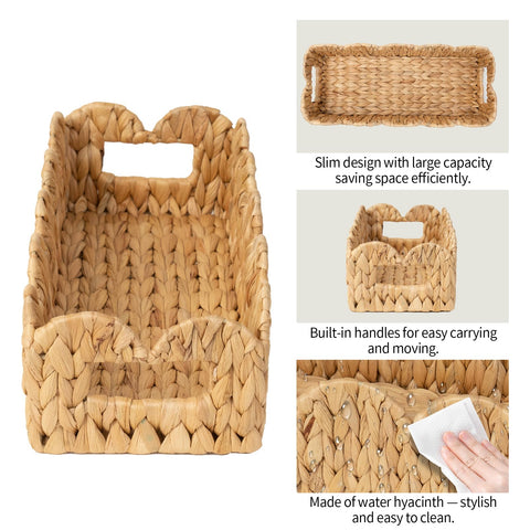 Coeusy artisan-crafted water hyacinth weave highlights natural texture.