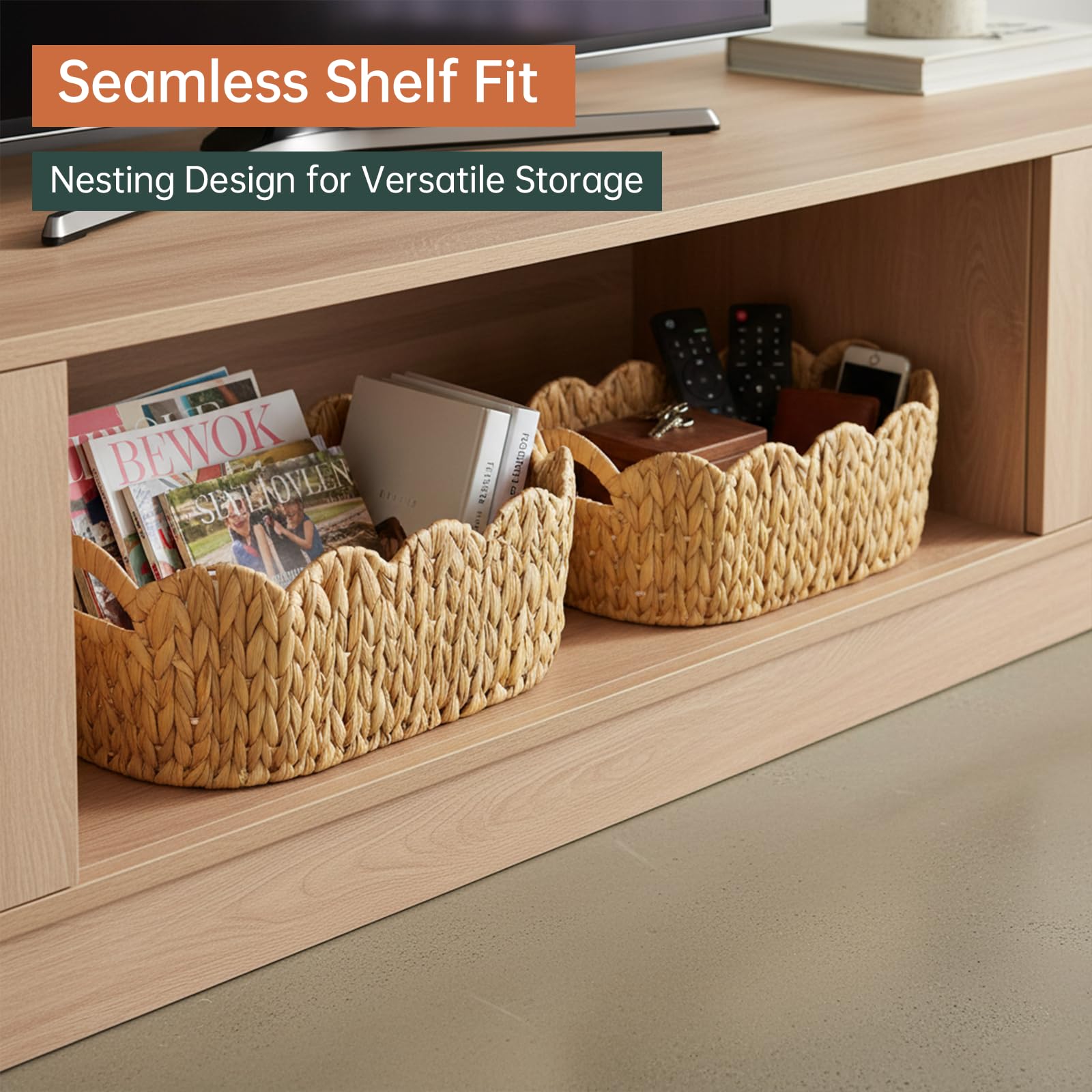 Coeusy bathroom storage basket helps organize towels and toiletries