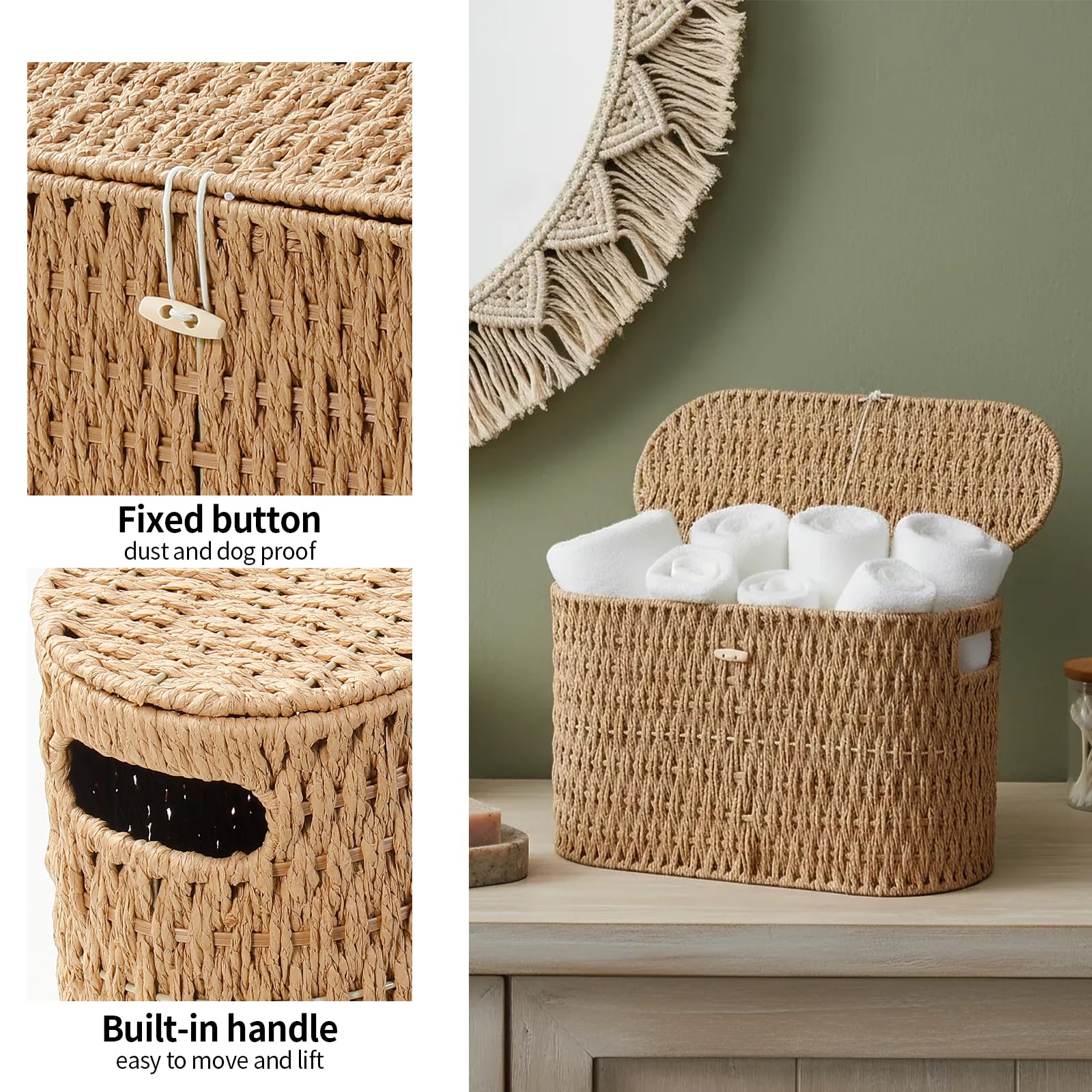 Coeusy dust-proof lid keeps tissues clean and accessible.