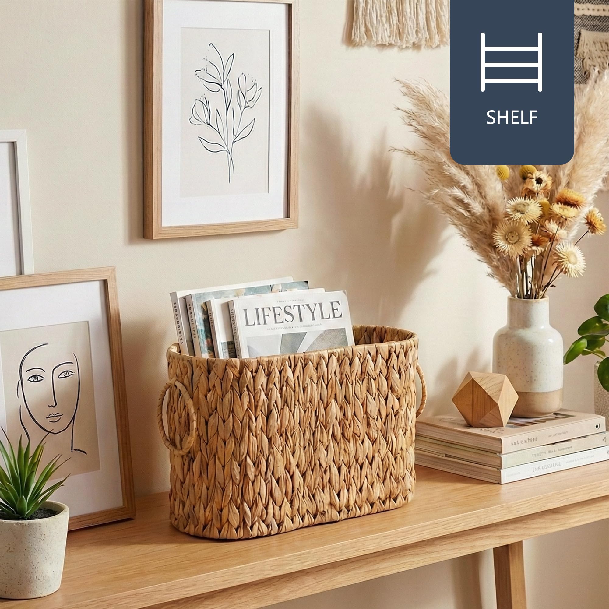 Coeusy warm wicker tones suit farmhouse, boho, and coastal bathrooms