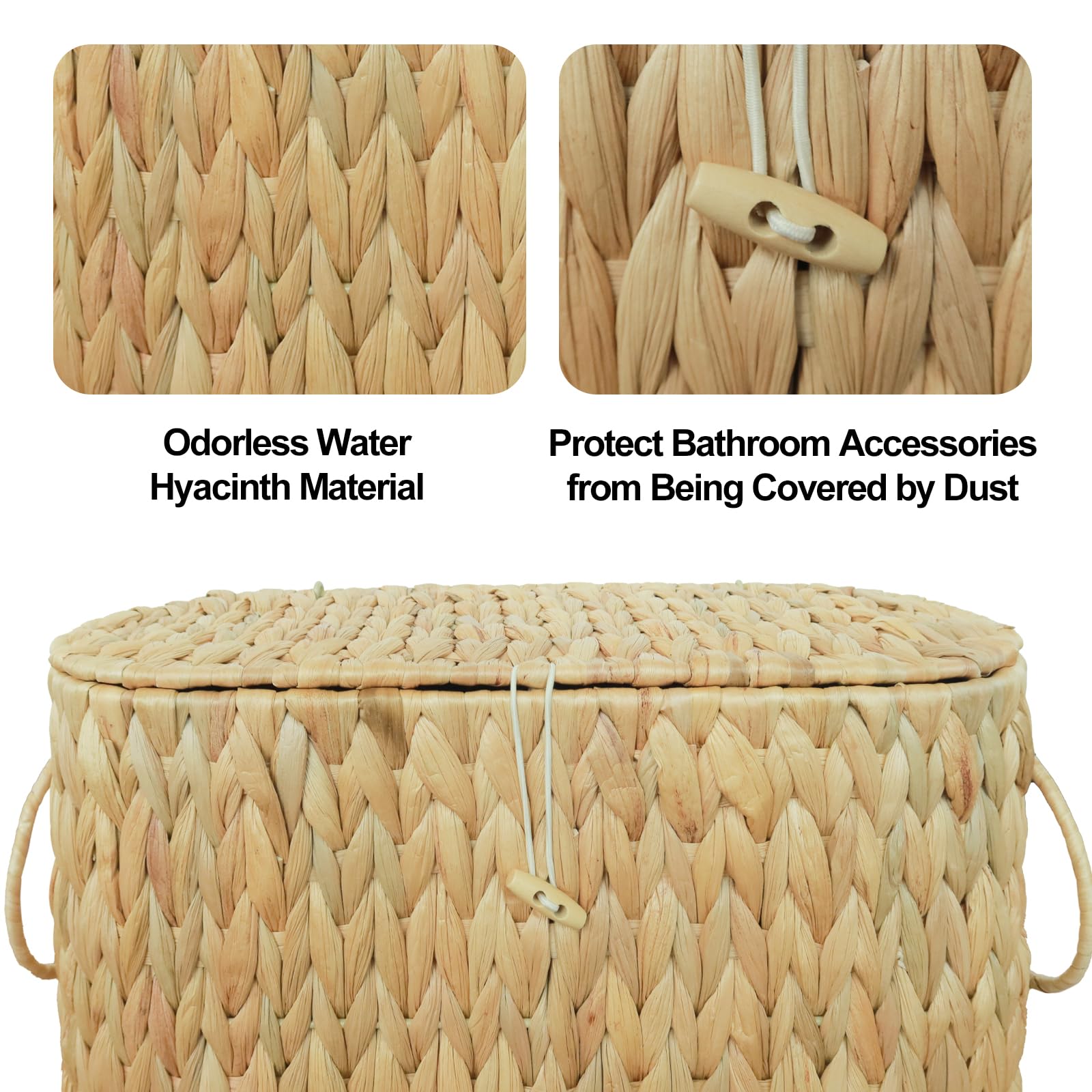 Coeusy basket with lid protects contents from dust while staying stylish.