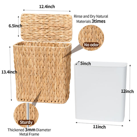 Coeusy handwoven water hyacinth wicker close-up highlighting natural craftsmanship