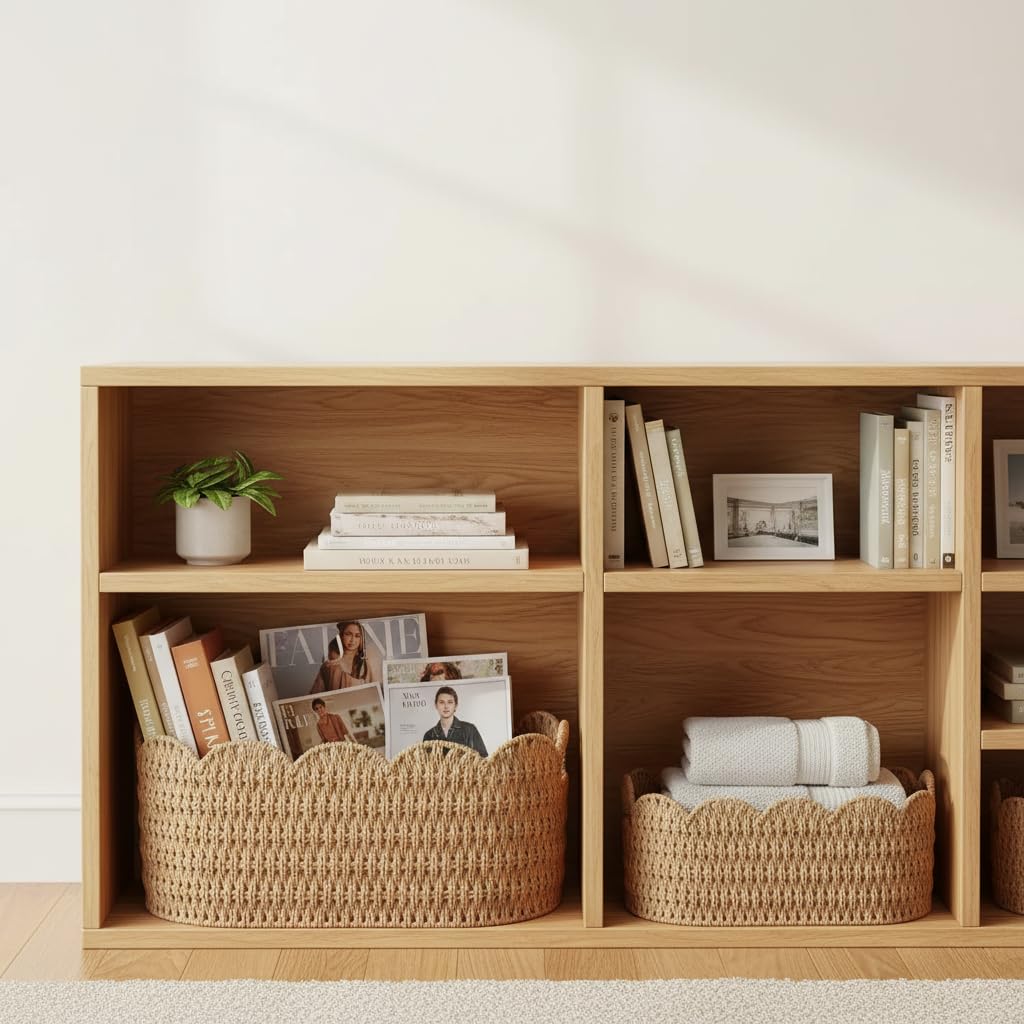Coeusy toy storage basket with handles, keeps playroom tidy.