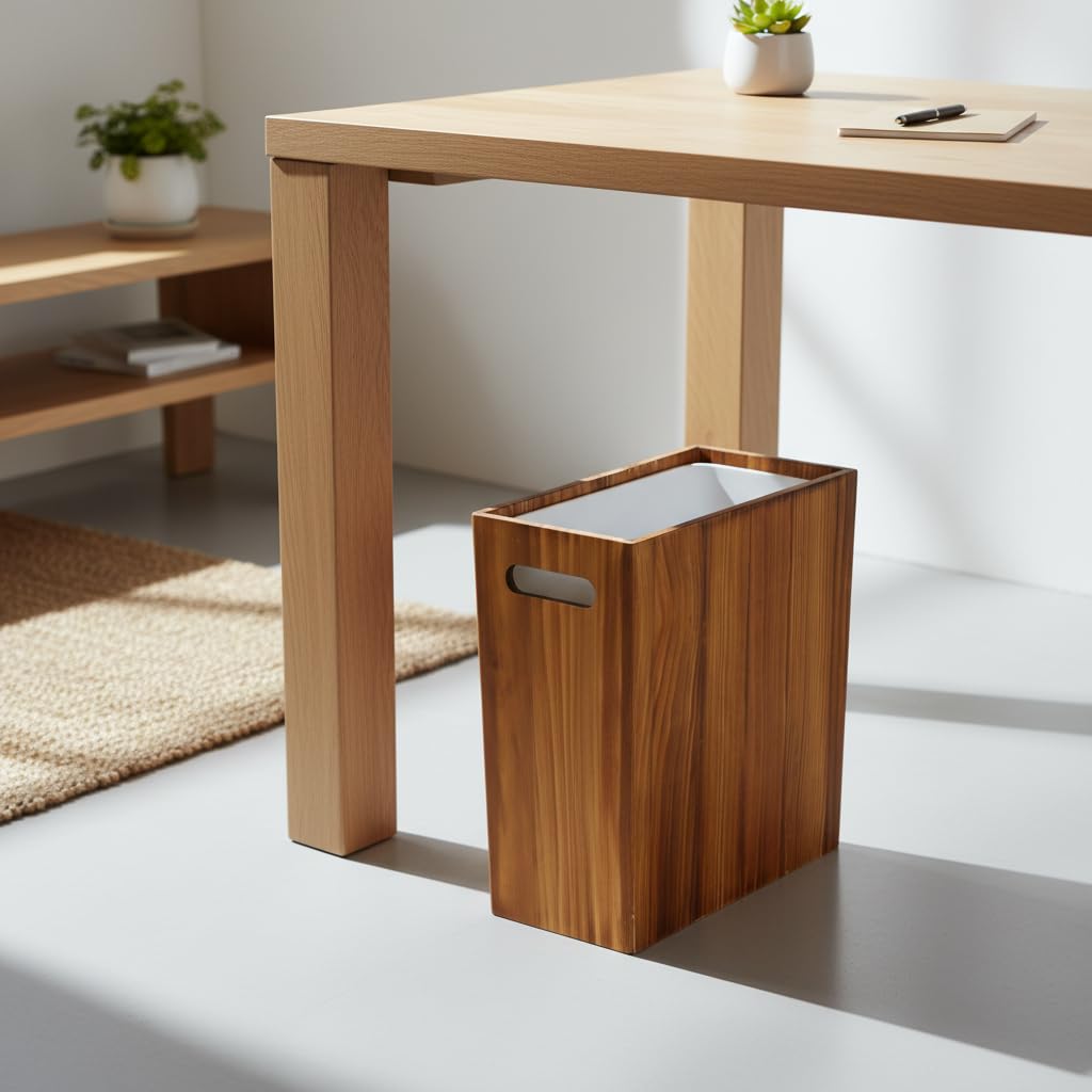 Removable liner protects wood interior for easy cleaning.