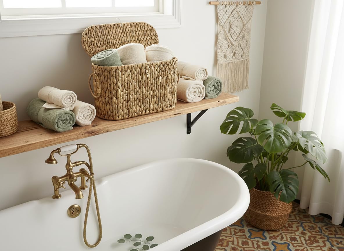 Coeusy natural water hyacinth material offers durable, sustainable storage.