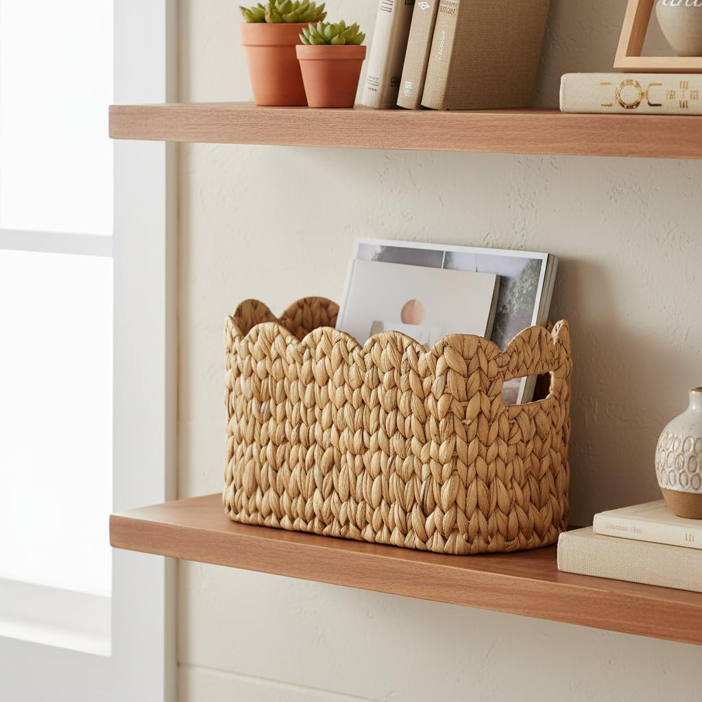Coeusy toilet paper storage basket with side handles enables easy transport