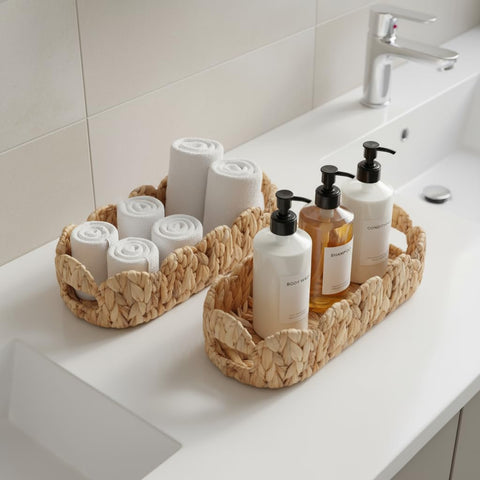 Coeusy basket holding up to three mega rolls for easy access.