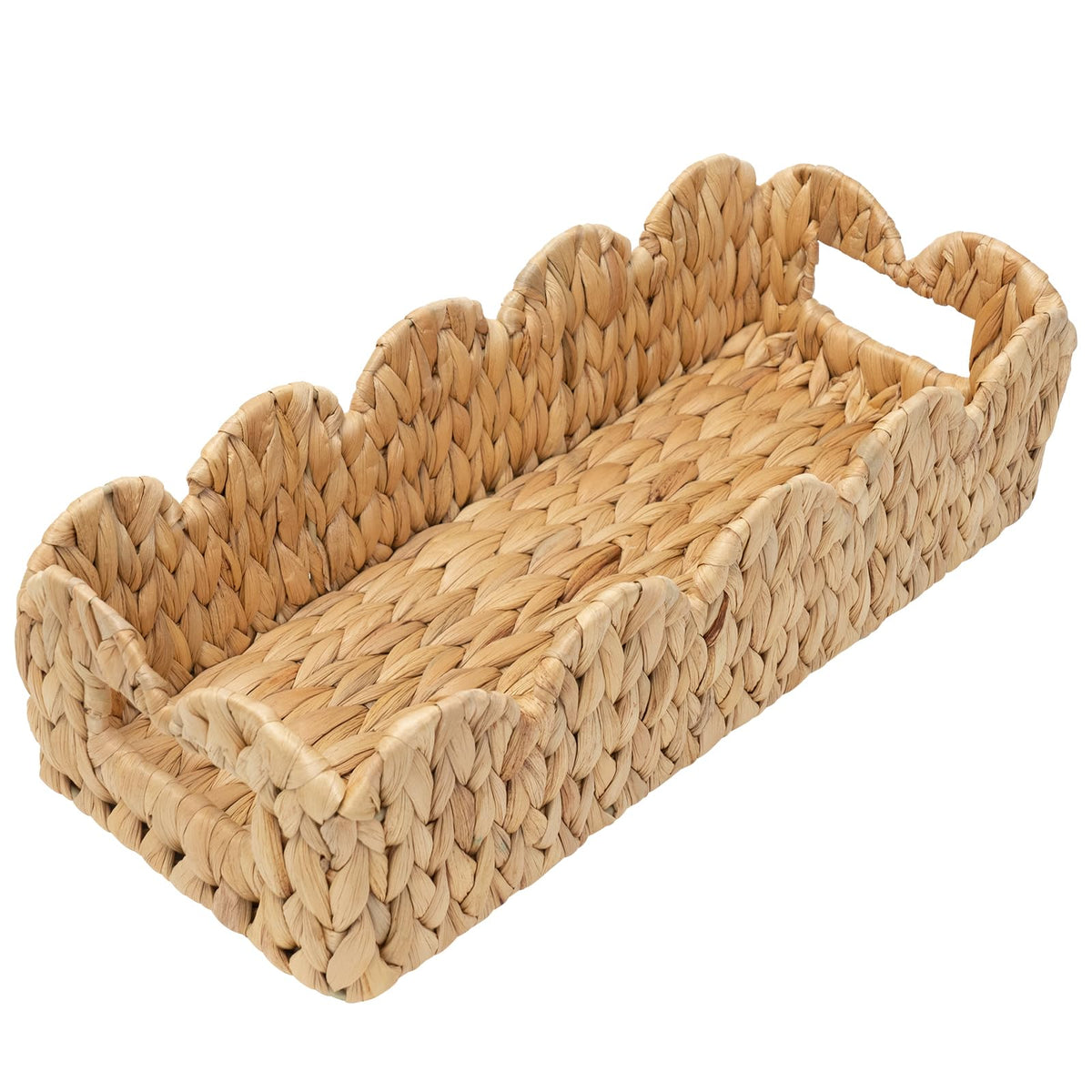 Coeusy toilet tank basket with scalloped edge fits slim spaces and adds bathroom storage.