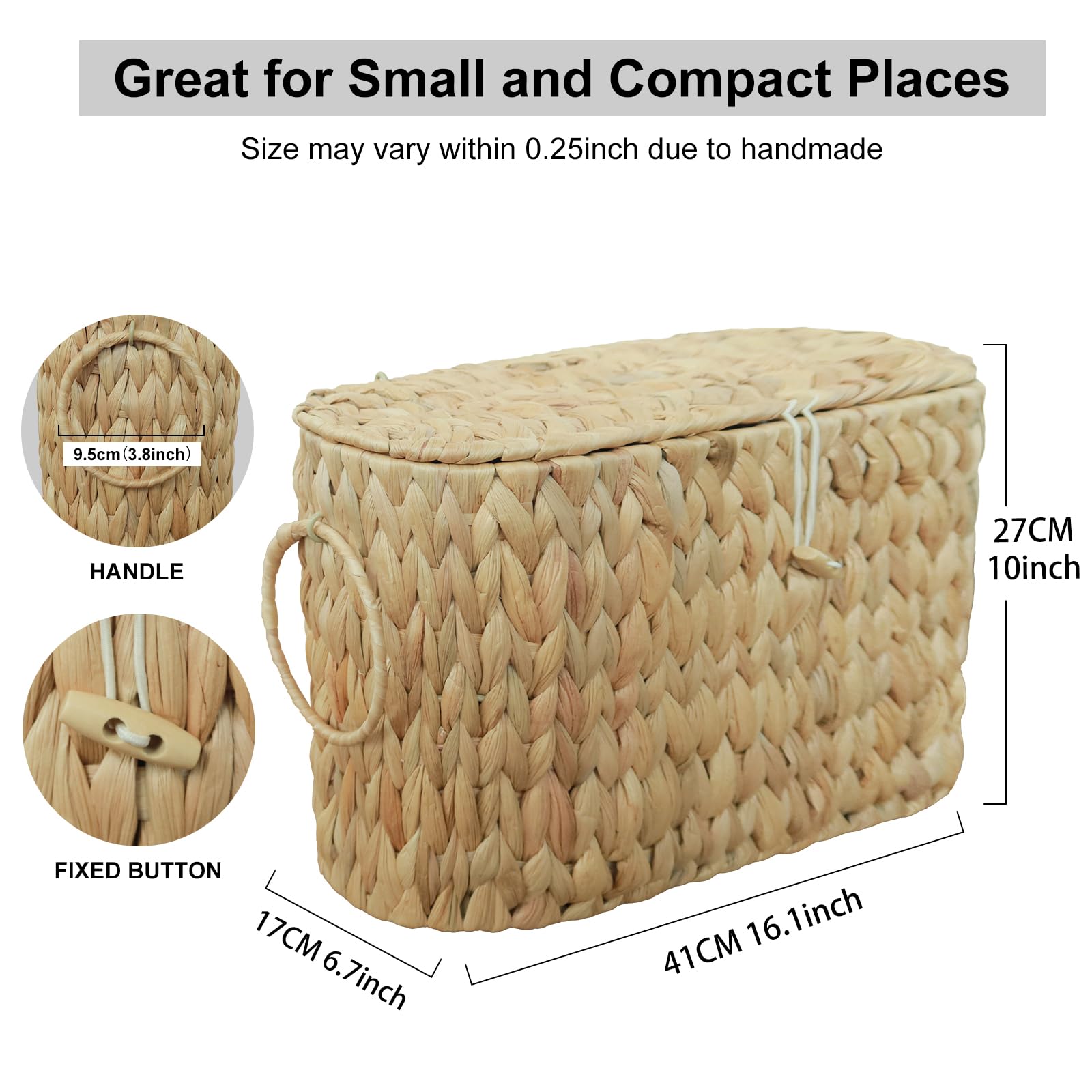 Coeusy six-roll capacity basket holds large rolls for convenient access.