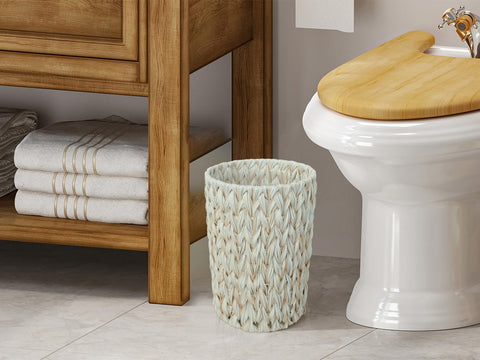 Coeusy weave waste basket doubles as multipurpose storage for magazines, toys, or laundry.