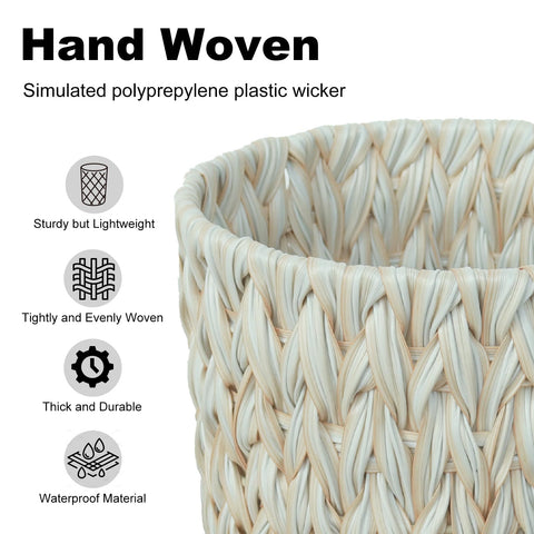 Coeusy wicker basket designed for narrow spaces, blending function with style in tight corners.