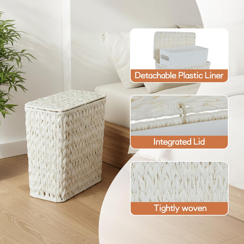 Versatile wicker bin doubles as storage for magazines, toys, or supplies.