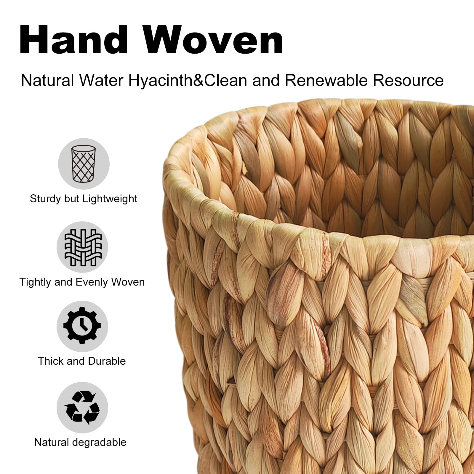 Bathroom scene showing Coeusy wicker basket blending with neutral decor.