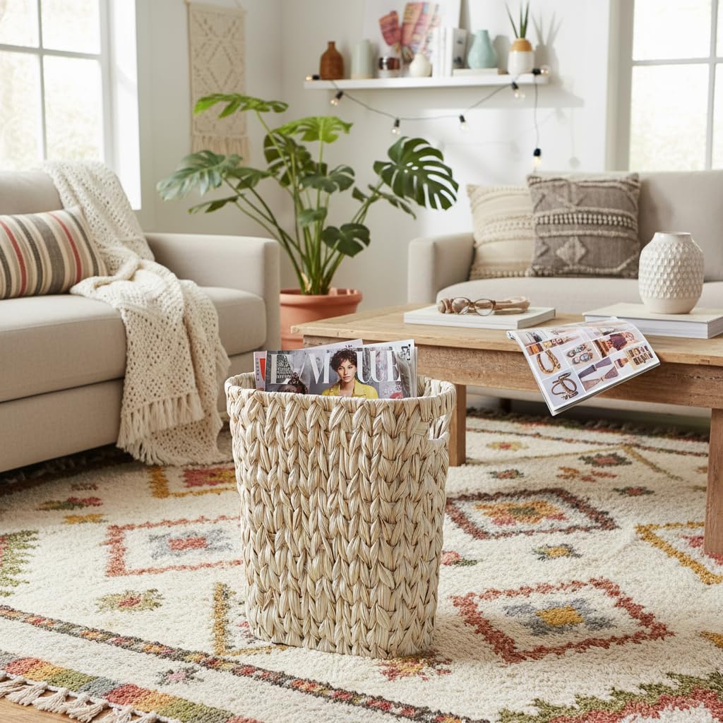 Coeusy multipurpose waste bin organizes magazines, toys, or laundry.