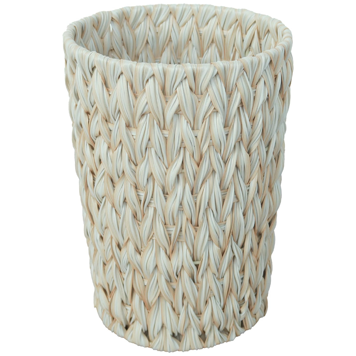 Coeusy wicker trash can round 2-gallon fits neatly in small spaces for bathrooms or desks.