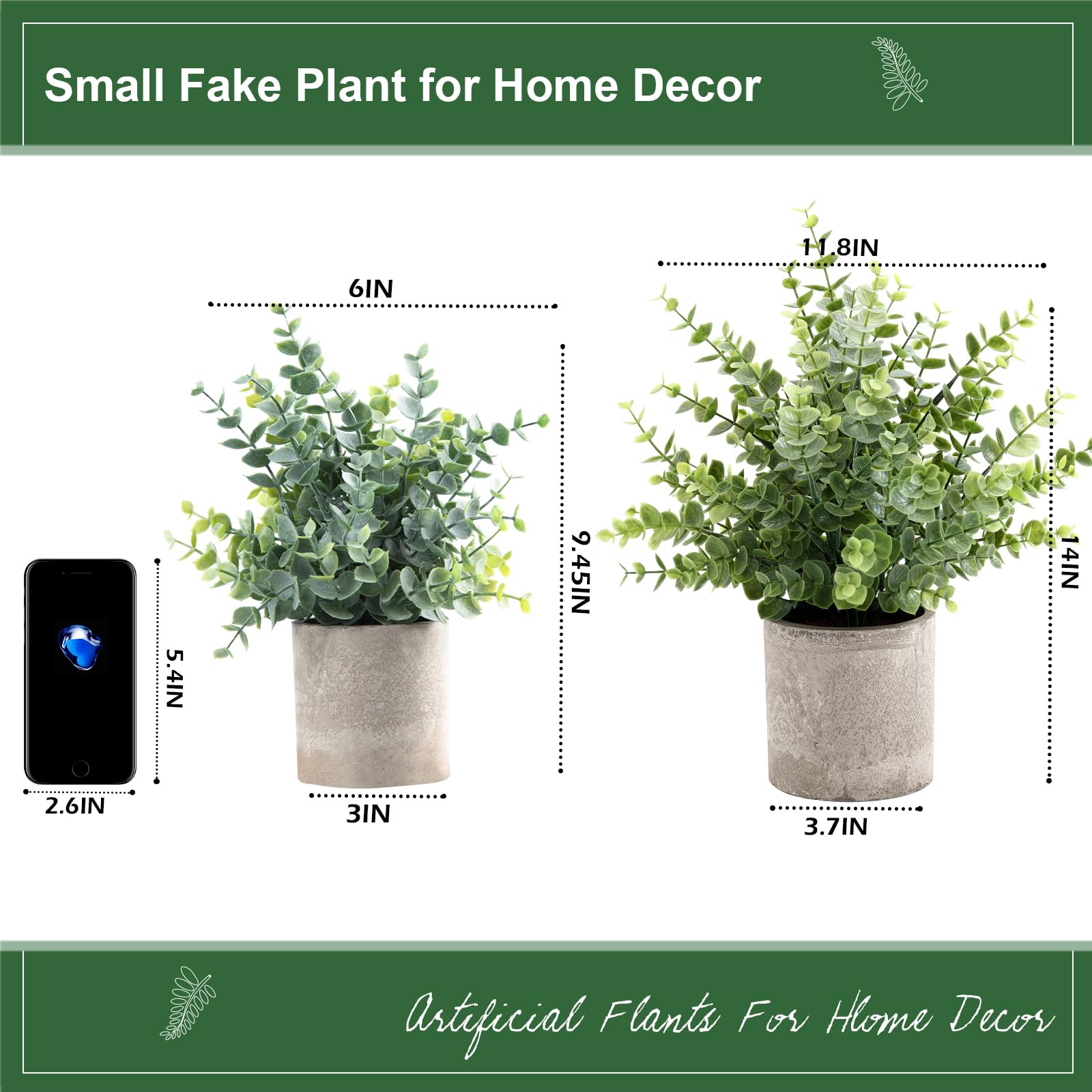 Coferset eucalyptus 14-inch bathroom-friendly decor no watering required