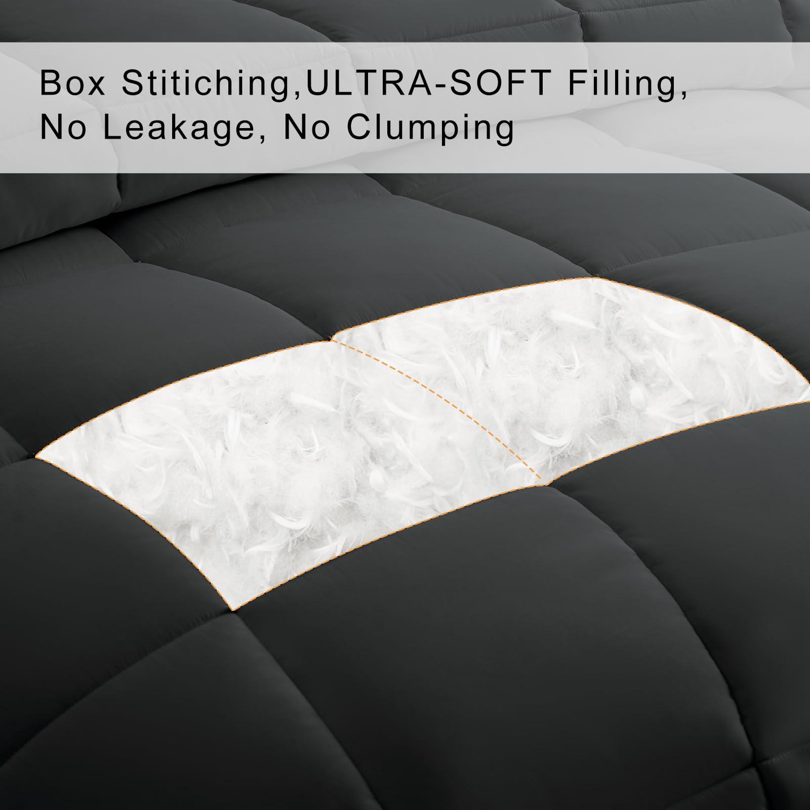 COHOME comforter stitching closeup shows even box stitching