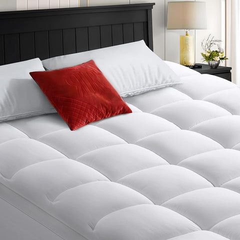COHOME queen-size topper close-up plush fabric and stitching for lasting comfort