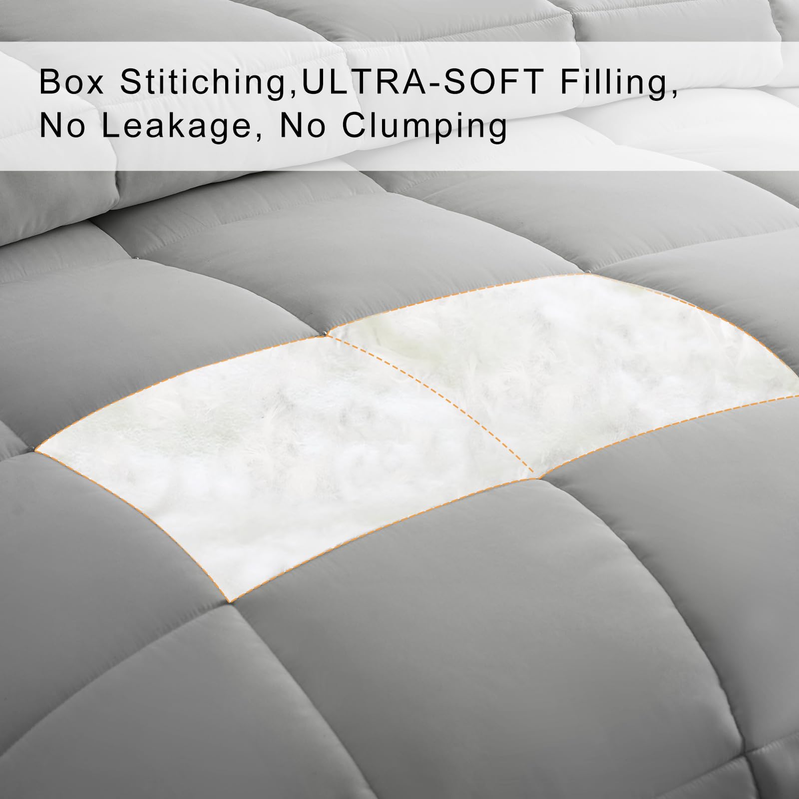 Cohome box-stitched design prevents shifting and clumping for consistent warmth.